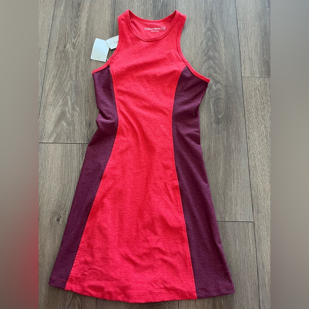 NWT Outdoor Voices Athena Tennis Golf Workout Casual Dress Poppy Shiraz